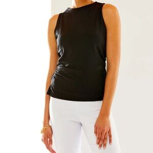 Sara Campbell black knit tank top size small